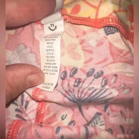 Lularoe TC2 pink floral leggings . OG designer Patrick quality& fit. New - Picture 5 of 6